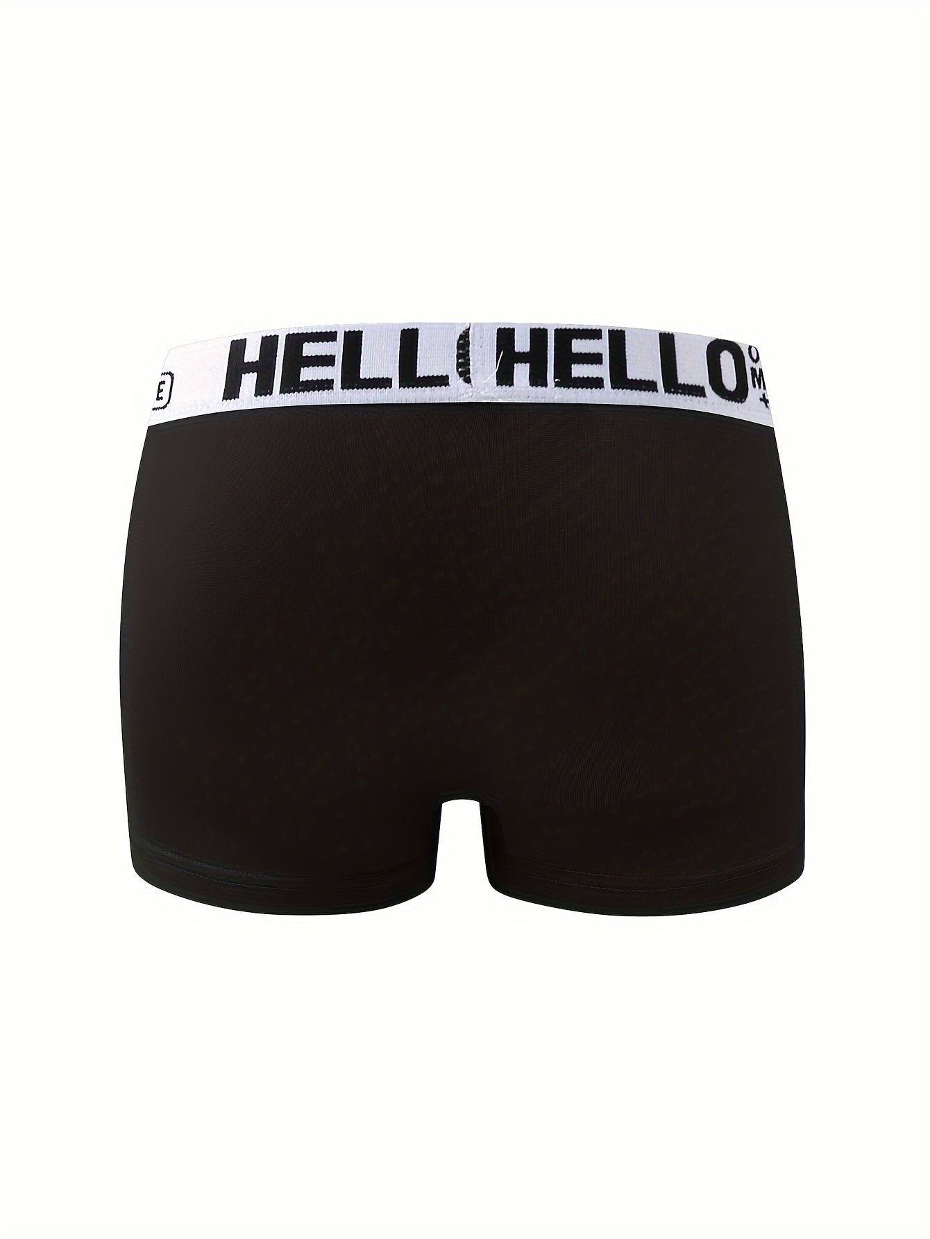 10pcs of 'Hello' Print Men's Boxer Briefs - Fashionable, Breathable, and Comfortable Sports Trunks with High Stretch and Quick-drying Technology