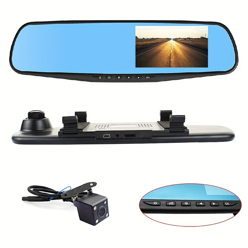 2024 New Model Car Mirror with Front and Rear Dual Camera for HD Night Vision and Parking Monitoring. Brand New Upgrade with WDR Dynamic Video.