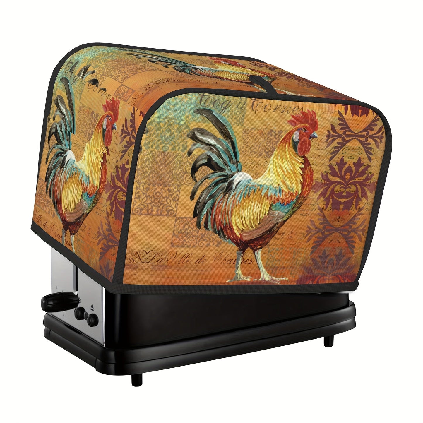 Protect your small kitchen appliance with this Sunflower Rooster Bread Maker Cover featuring a charming chick print design. This dust cover is suitable for 2-slice models of bread makers and microwaves.