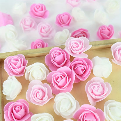 50 artificial foam rose flowers for weddings, home decor, scrapbooking, and Valentine's Day gifts - realistic and durable.