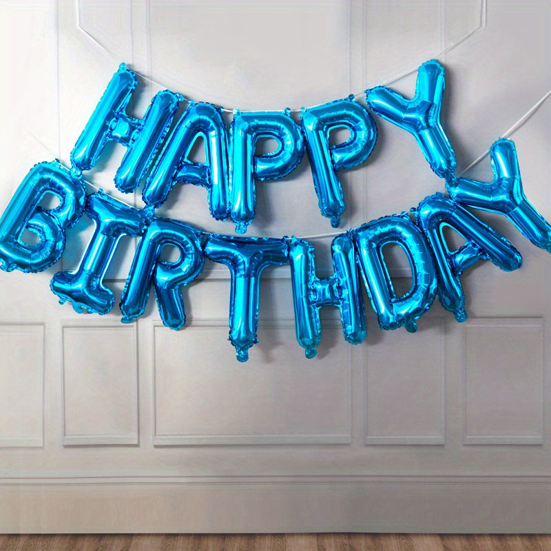 13-piece English Happy Birthday 16-inch Letter Kit for party decoration.