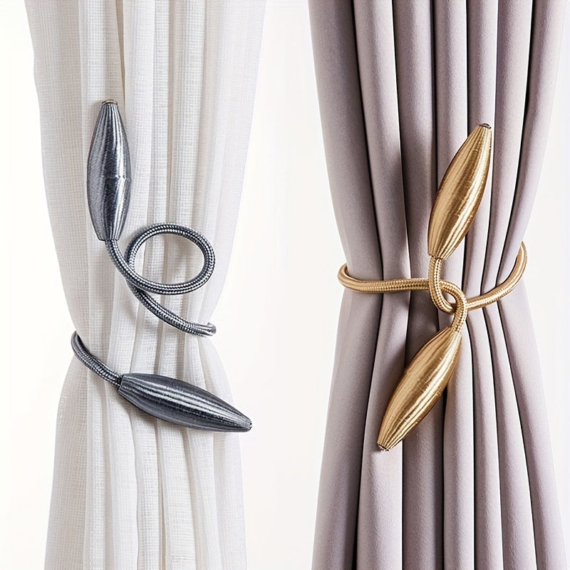 Two chic and durable alloy curtain tiebacks for easy installation and stylish home decor