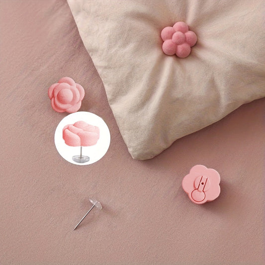 16 pieces of reusable velvet bed sheet straps. These non-slip bedding holders come in flower and clover shapes. They are woven and can only be dry cleaned. Available in assorted pink and white colors for bedding.