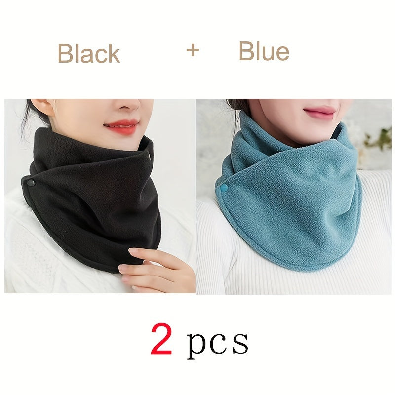 Get cozy this winter with a two-pack of warm neck scarves designed for outdoor cycling. This couple style set features windproof neck protectors with buckle combinations for added convenience.