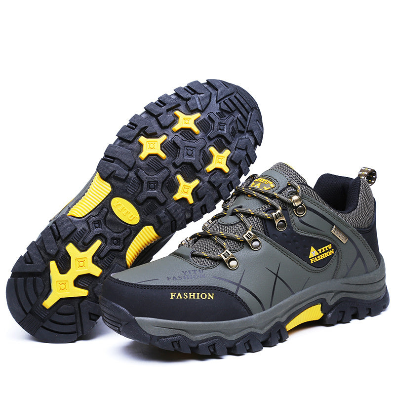 Men's durable hiking shoes - comfortable and anti-skid for hunting, camping, and trekking.