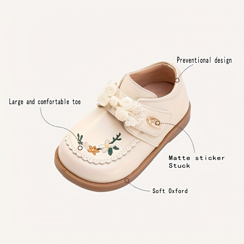 Cute Embroidered Mary Jane Shoes for Baby Girls - Soft Sole, Non-Slip, Great for First Walkers - Perfect for Spring, Fall & Winter