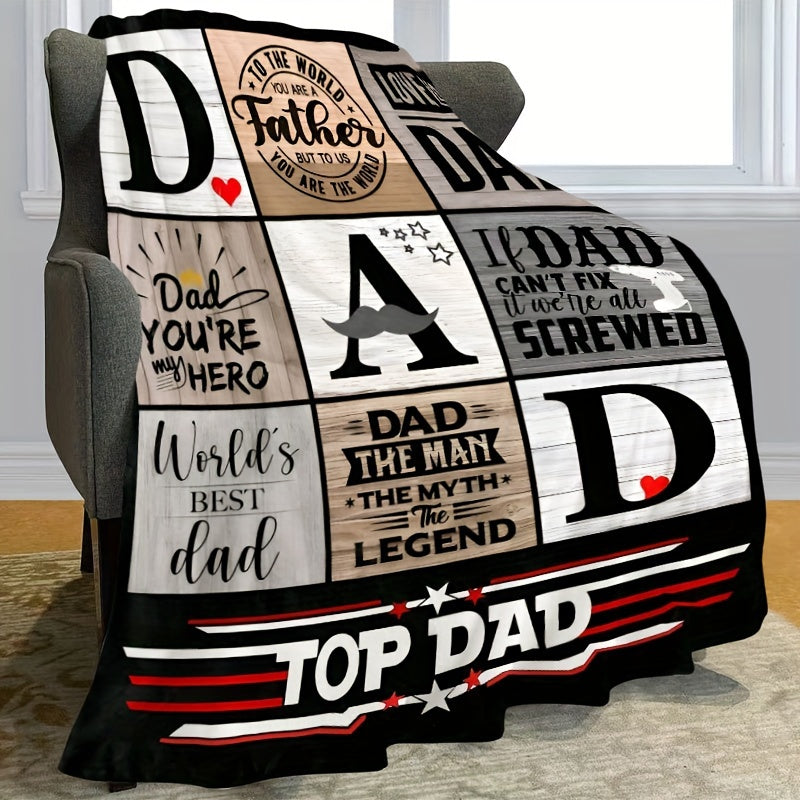 The Ultimate Father's Day and Birthday Gift for Dad - Luxurious Flannel Blanket with Unique Print Design, Ideal for All Seasons