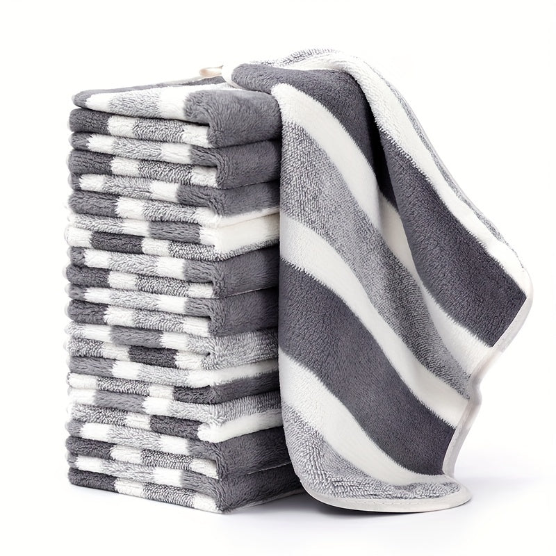 Large square towel set of 12, 29.97cm * 29.97cm, ultra cost-effective, super absorbent and quick drying, with stain removing properties.