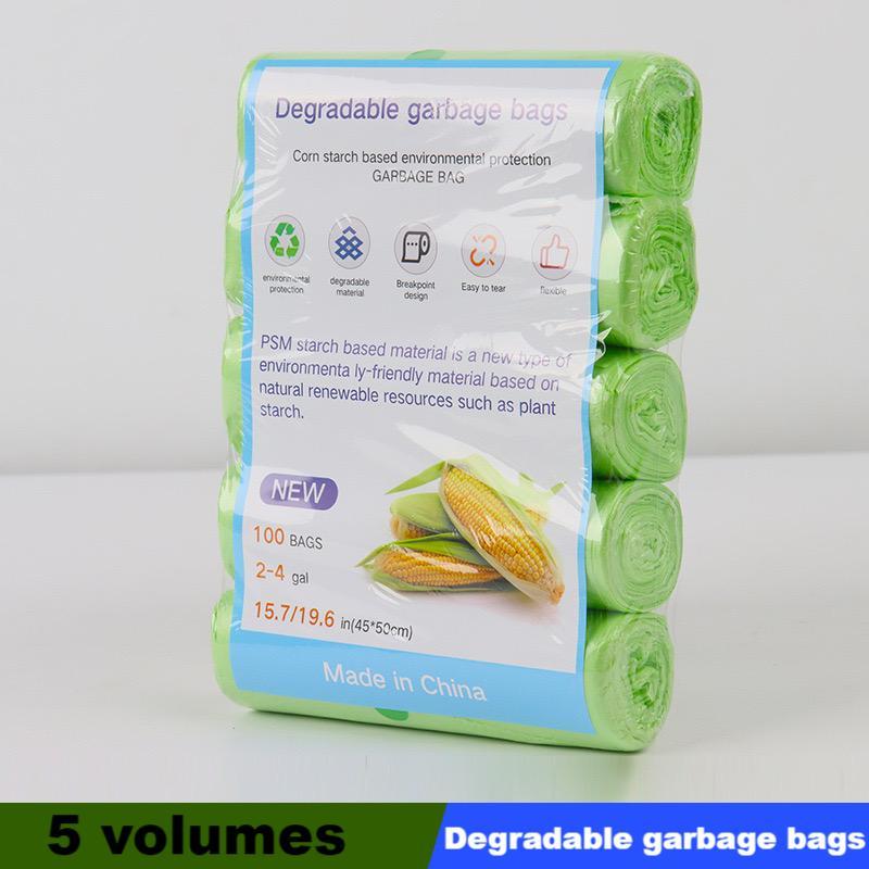 100-Pack of ROMLICEN Large Biodegradable Garbage Bags, measuring 39.88x50.04 cm each. Made from durable Polyethylene, these bags are disposable and suitable for managing waste in the kitchen, bathroom, living room, and office.