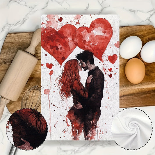 Set of 2 Kitchen Towels, Ultra Soft and Highly Absorbent, Valentine's Day Anti-Valentine Single and Loving It design, Perfect for Holiday Decor, Machine Washable, 16x24 Inch - Item Number: 2KYSYS1217432