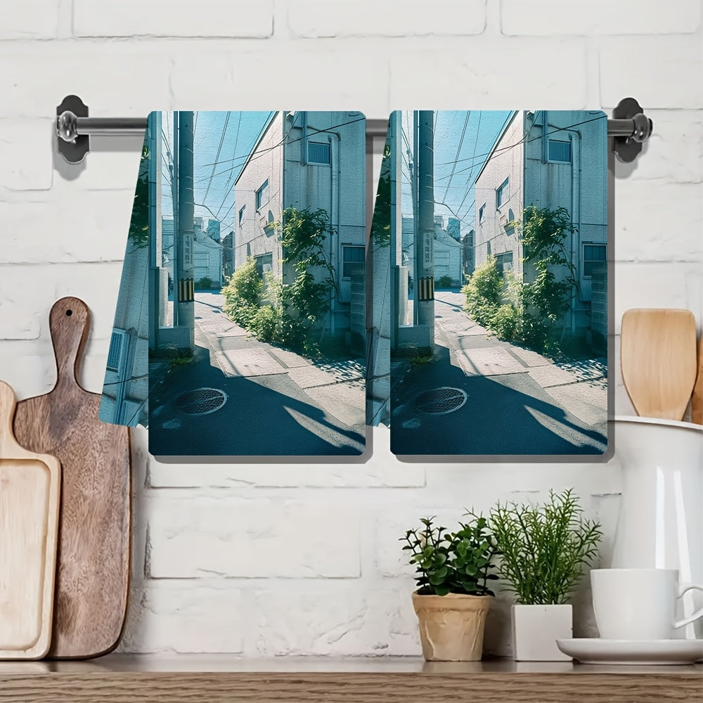 This pair of ultra-soft kitchen towels is perfect for a day exploring a local photography exhibit or art show. Highly absorbent and ideal for holiday decorations, these dish towels are machine washable and measure 40.64 x 60.96 cm.