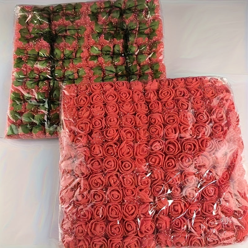 144 artificial rose heads package for DIY decor, flower wreaths, gift box accents, Mother's Day, Valentine's Day, and weddings.