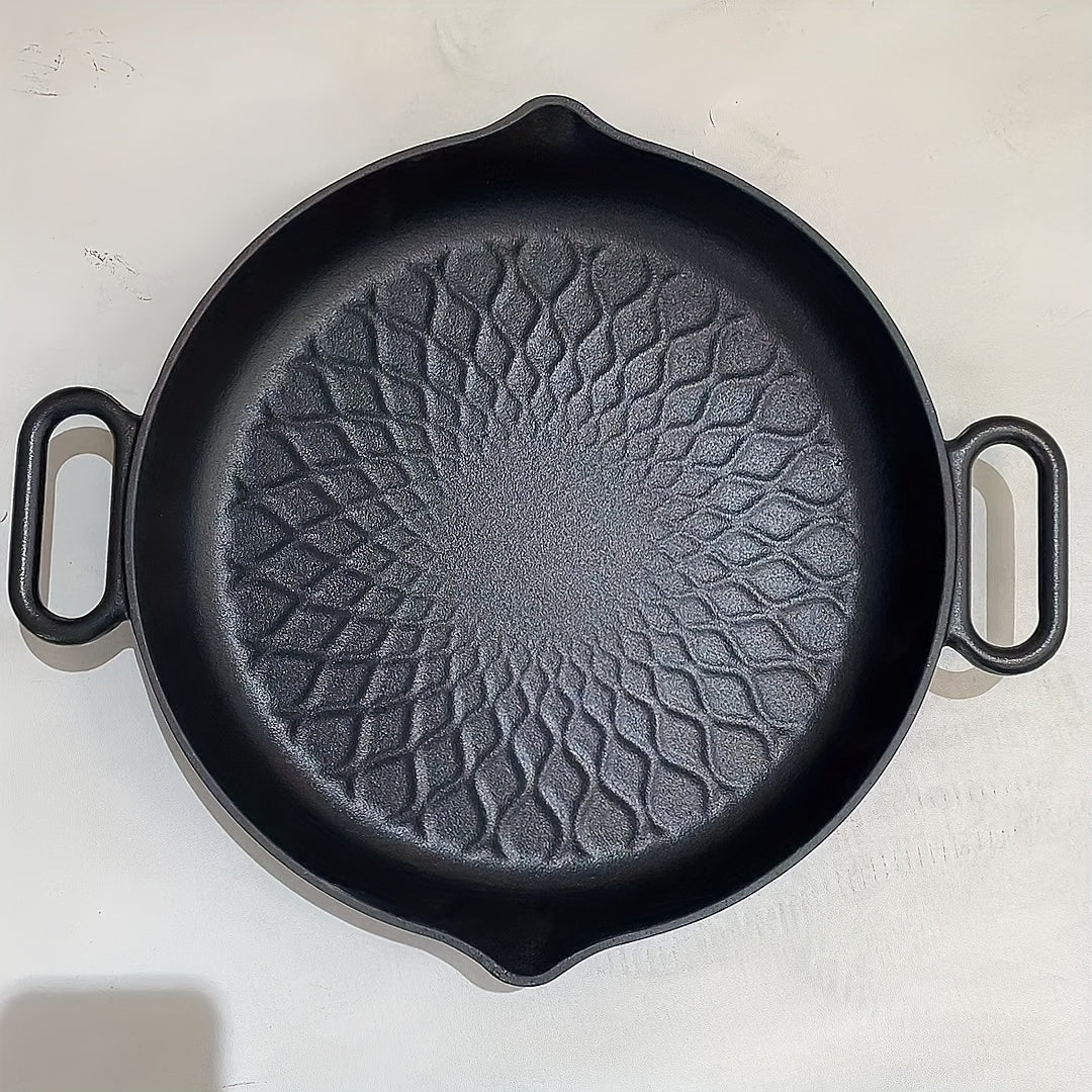 32.0 cm Enamel Cast Iron Skillet - Non-Stick Pan for Cooking Eggs and Steak, Great for Home and Restaurant Use. Perfect for Halloween, Christmas, and Easter. Must-Have Kitchen Gadgets and Accessories.