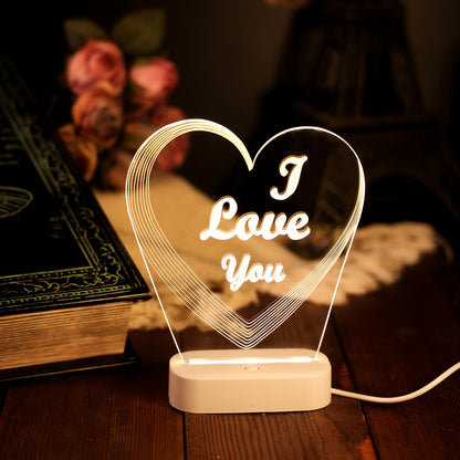 USB Night Light with Love Pattern, Perfect Gift for Mother's Day, Father's Day, or Valentine's Day, Great for Home and Desk Decor, Party Decoration.