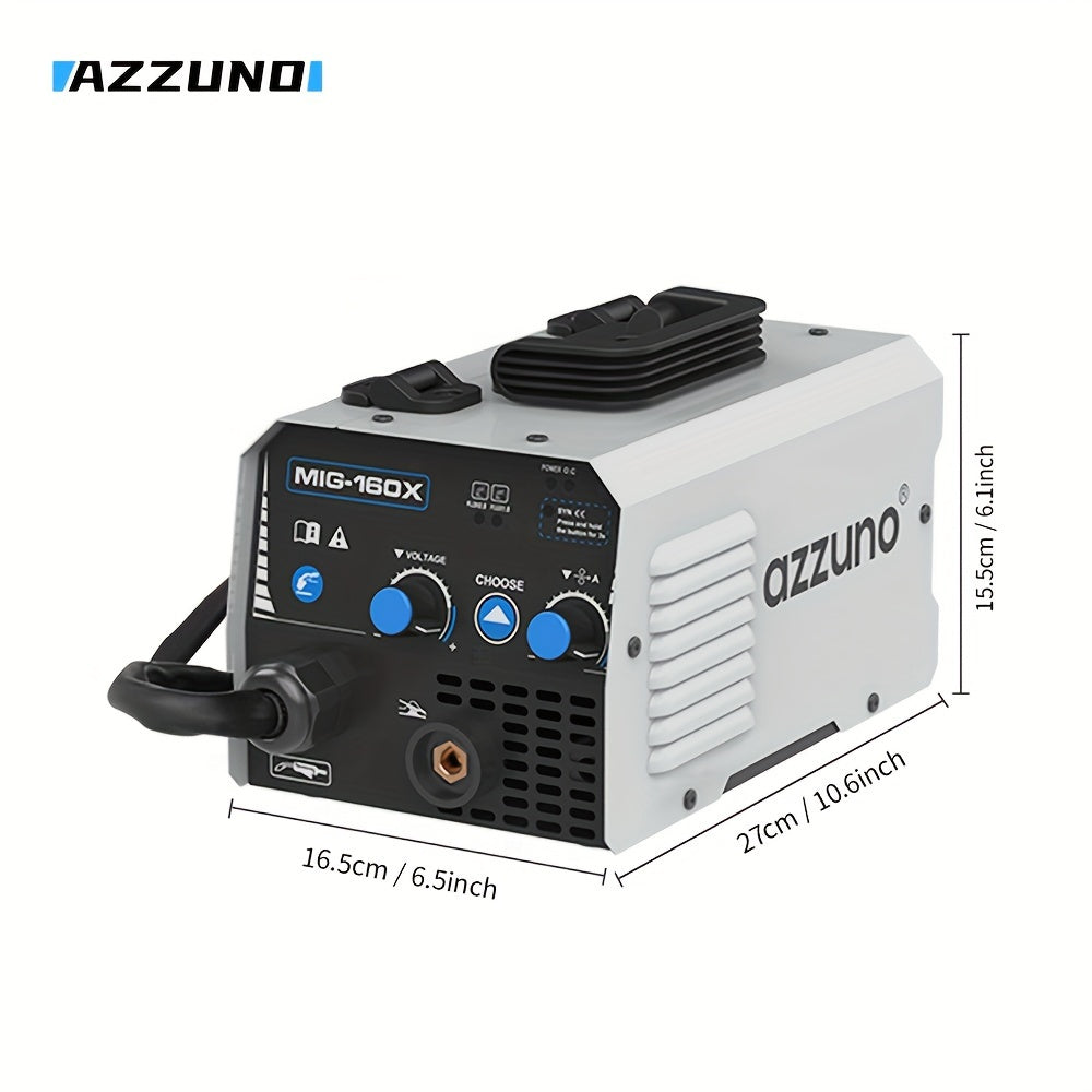 AZZUNO 220V MIG welding machine for home use with flux cored wire and no gas.