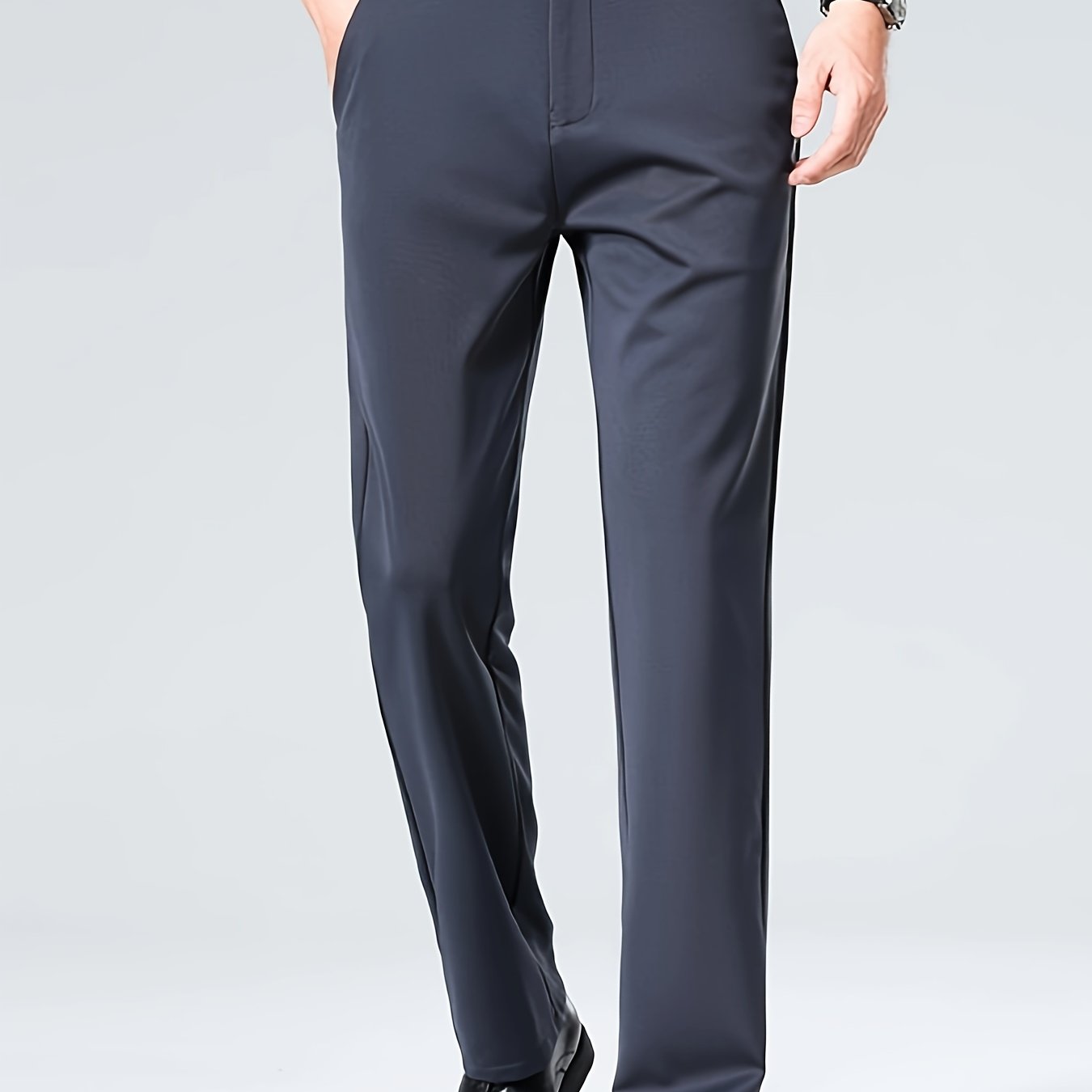 Men's straight suit pants are ideal for business activities and offices.