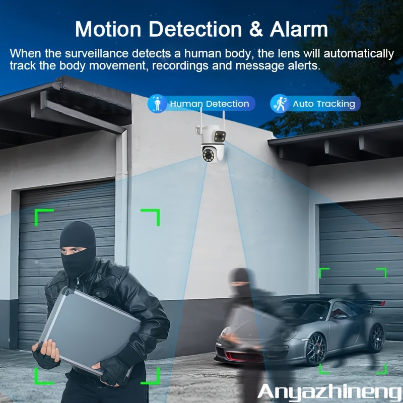 Get two Anyazhineng 1080P HD Wireless Security Cameras in this convenient 2-pack. These cameras can be used indoors or outdoors, are waterproof, and have infrared night vision. They also feature two-way audio, motion detection, and app control. Easily