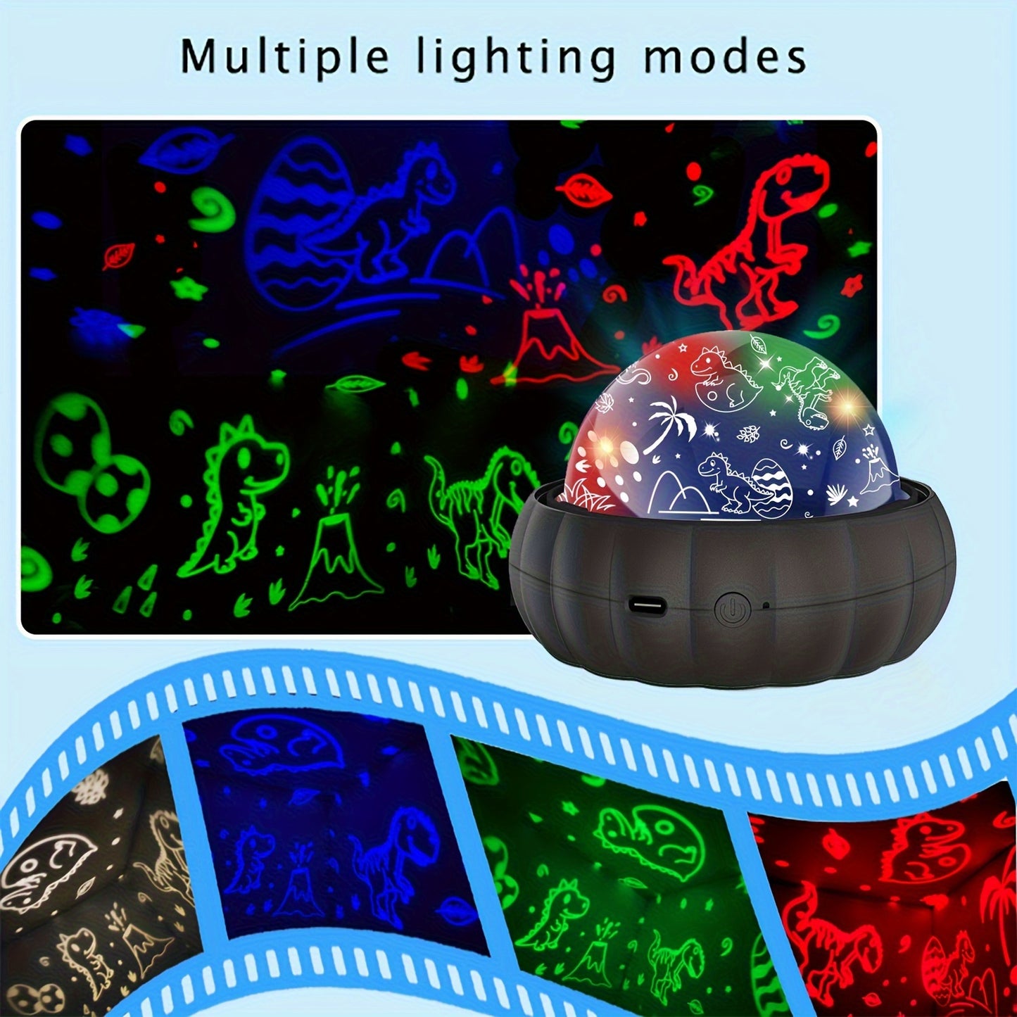 Star Projector Night Light with Dinosaur and Moon & Stars Galaxy Projection, 360° Rotation, Color Changing – Perfect Christmas Gift for Best Friend.