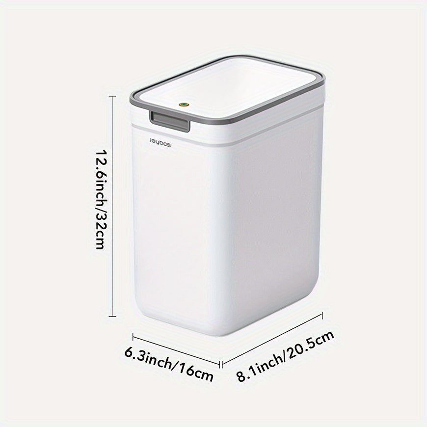 Joybos Wall-Mounted Bathroom Trash Can saves space and seals in odors while remaining touchless.