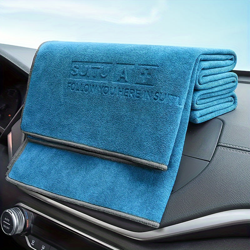 Highly absorbent microfiber towel for car washing, suitable for interiors and glass.