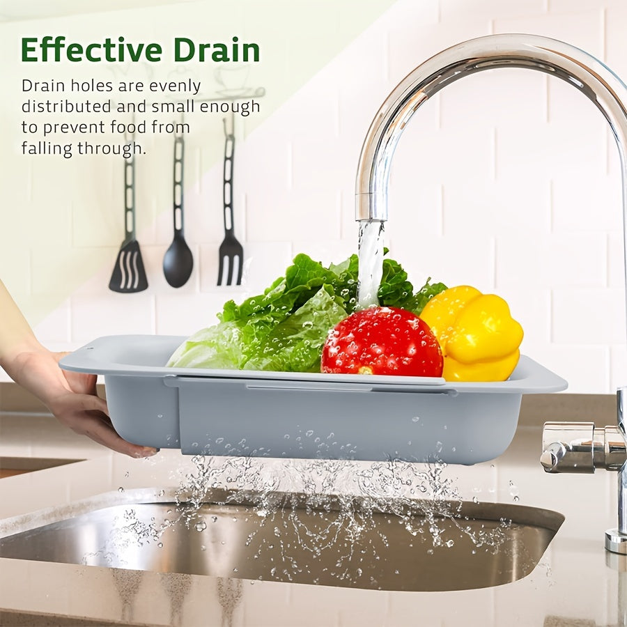 [Most Popular] Extendable Collapsible Sink Colander and Strainer - 1 Piece, Plastic Drainer Basket for Fruits and Vegetables in the Kitchen