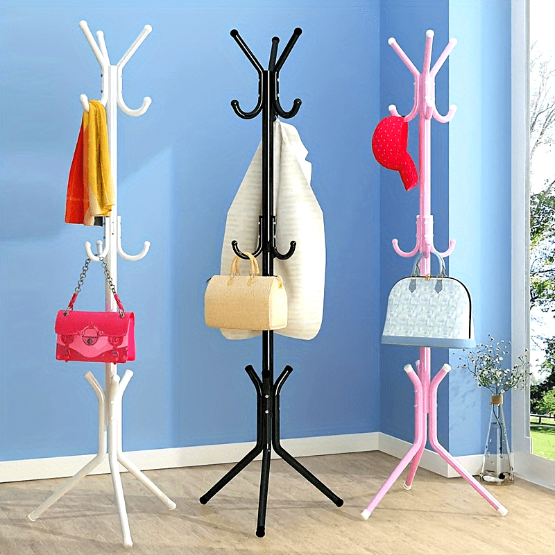 Multi-Purpose Metal Coat Rack - Standalone Entryway Organizer with Space for Hats, Coats & Accessories