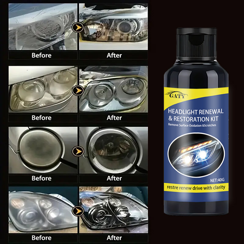 Universal car headlight restoration paste made of ABS material removes scratches and restores motorcycle headlight luster.