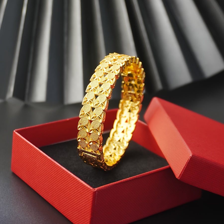 Stylish Two-Tiered Wide Bracelet for Women - Ideal for Graduations, Weddings, and Lavish Events