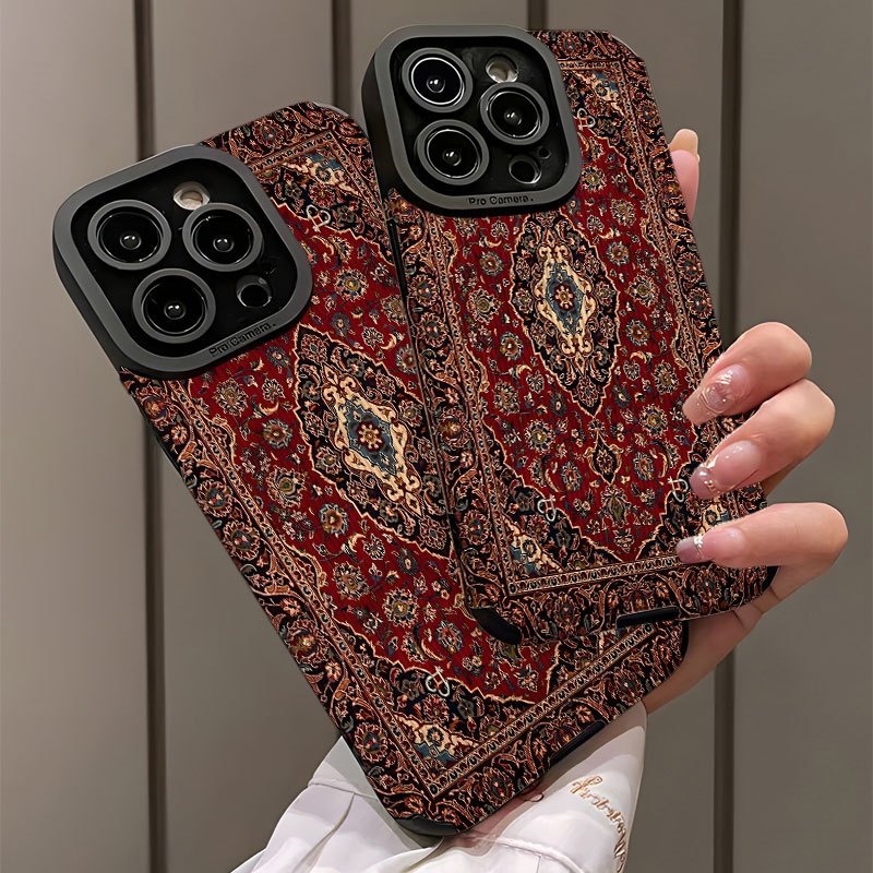 Nordic retro American ethnic patterns for TPU iPhone 16 Pro Max cases, compatible with various iPhone models, featuring silicone anti-drop vertical stripes and a stylish protective cover.