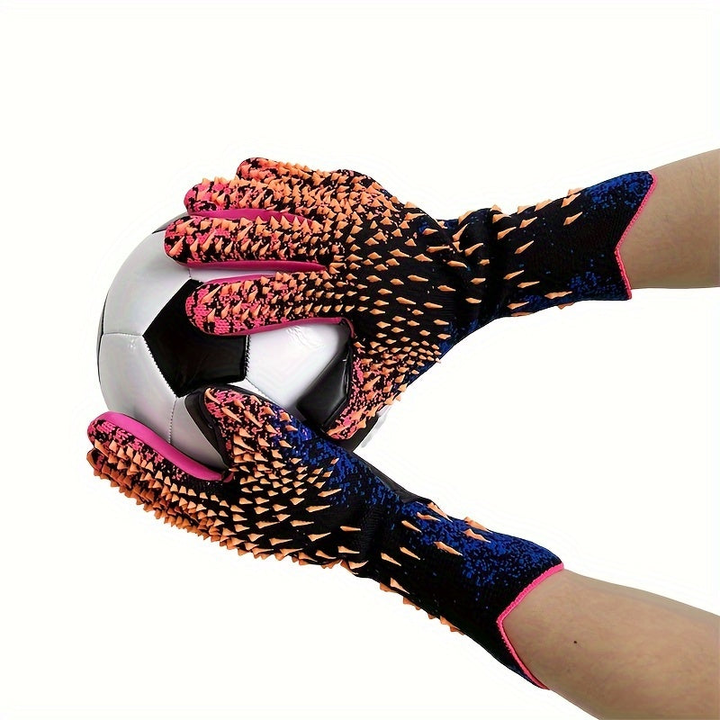 Soccer goalie gloves with Giga Latex 4mm, strong grip and palm protection for boys, youth, adult, and men. Available in sizes 6-10 with 3 styles at Level 3.