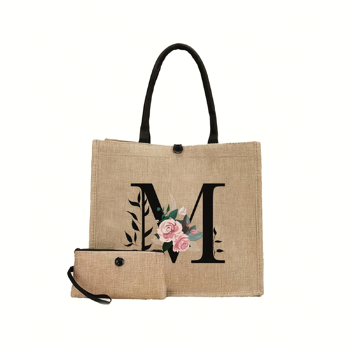 New design linen handbag with large capacity for multiple uses: travel makeup, teacher tote, shopping bag. Perfect gift for women and teachers. Ideal choice for casual storage and shopping.