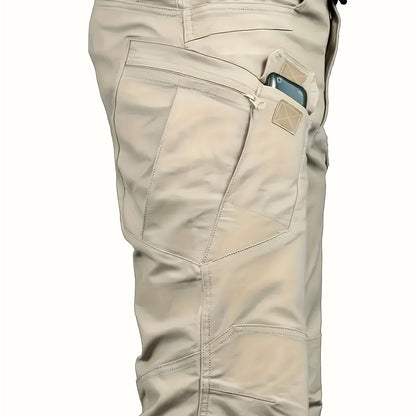 Men's Casual Multi Pocket Tactical Cargo Pants for Outdoor Hiking.