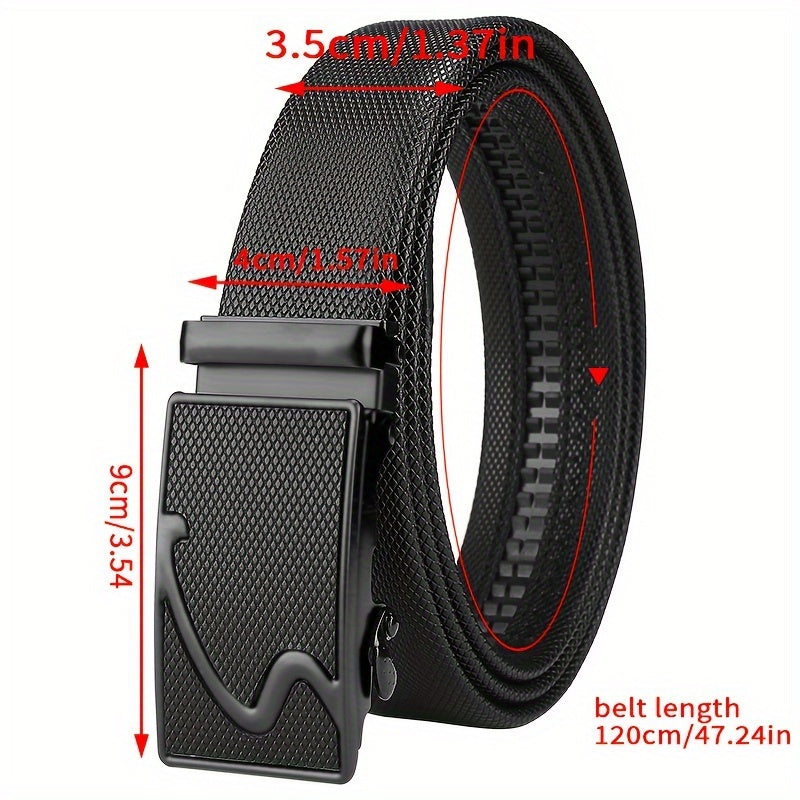 Two packs of men's belts with automatic buckle in Korean style, suitable for middle-aged and young businessmen.