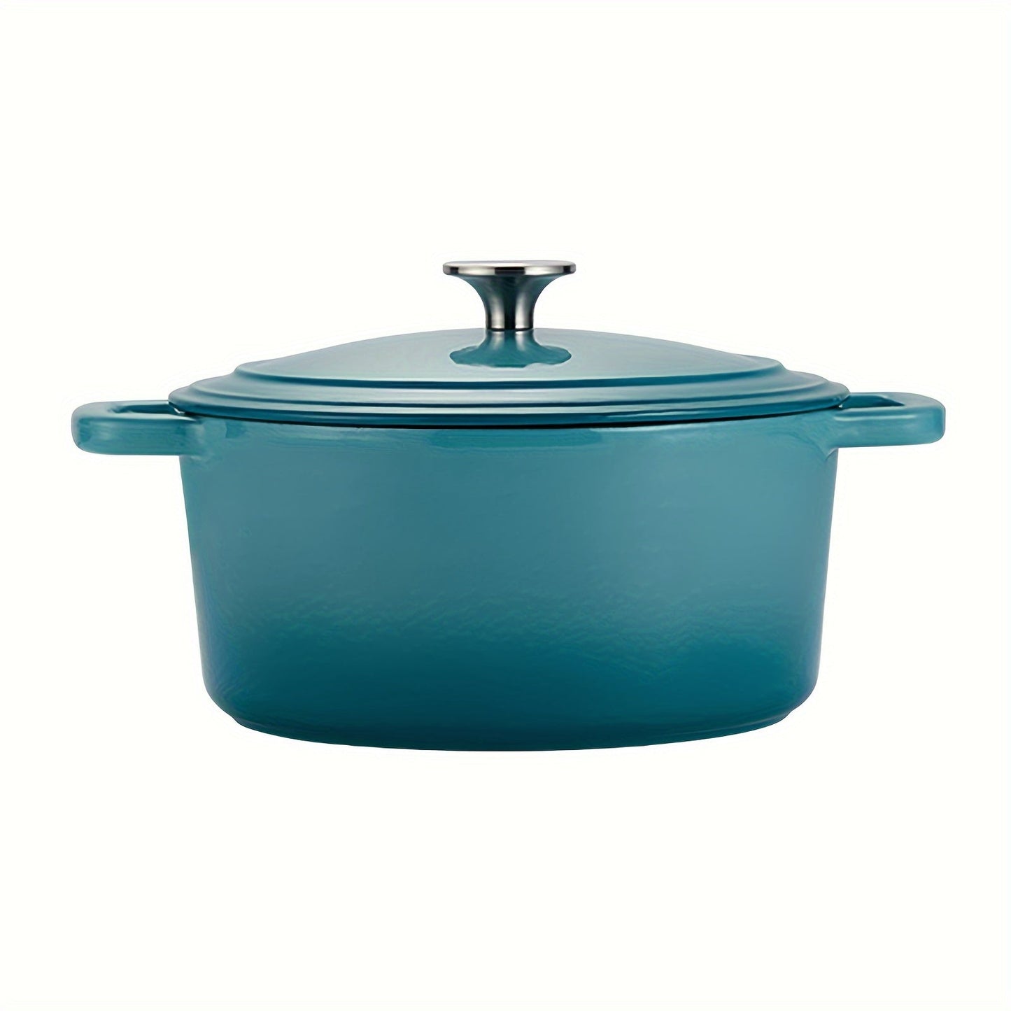 3.7 quarts Enameled Cast Iron Dutch Oven with Lid - Durable, Round Cooking Pot for Baking & Stewing, Non-Stick Coating, Dual Handles