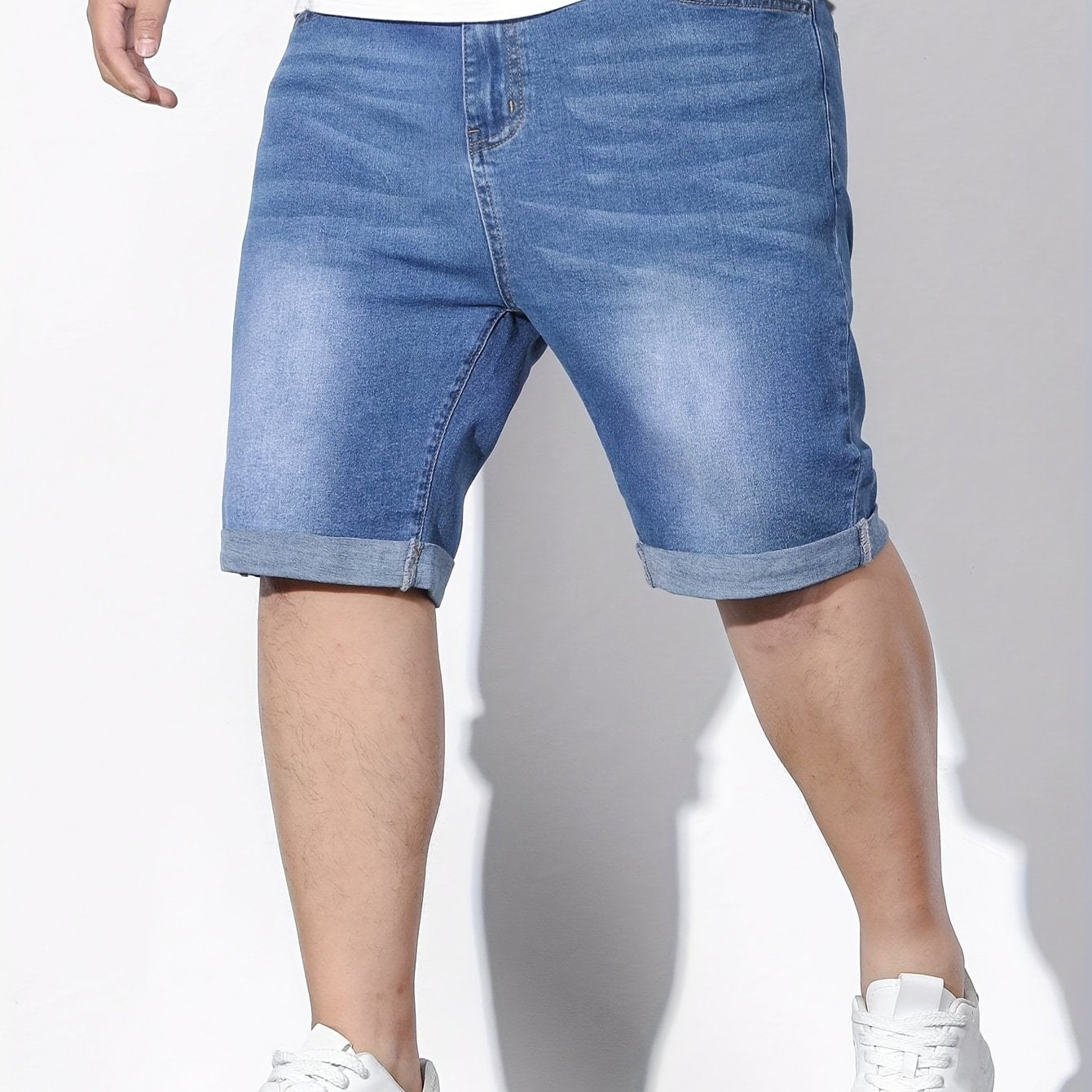 Plus size men's denim shorts