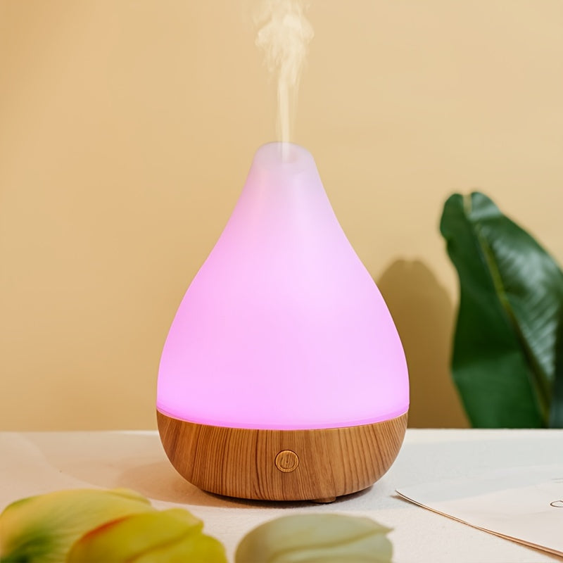 Wood print humidifier with aromatherapy diffuser for a relaxing atmosphere, ideal for home decor, office, and travel gifts.