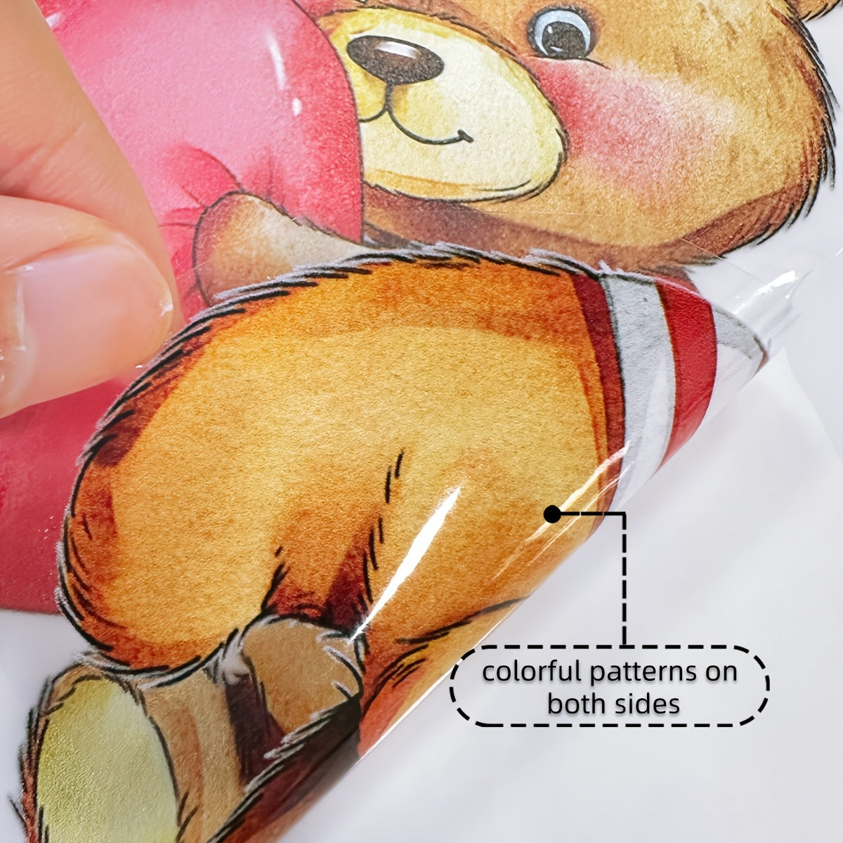 Valentine's Day Teddy Bear Heart Balloons Window Stickers - 2 Sheets, Made of Reusable PVC, Static Cling for Easy Application, Double-Sided Design for Enhanced Visual Appeal, Perfect for Holiday Decor, Model D10010-KQ.