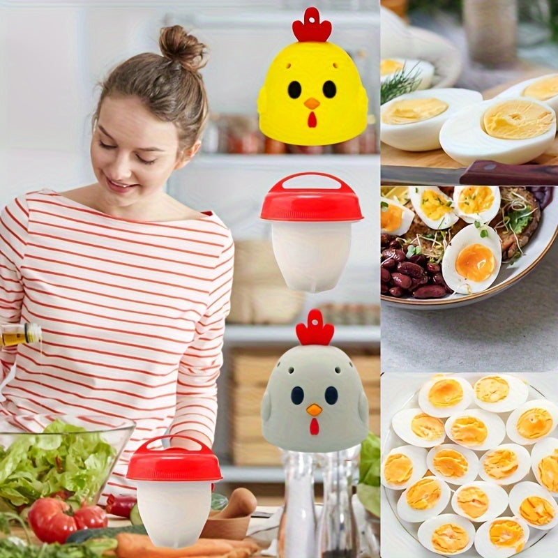 Set of 1 Non-Stick Silicone Egg Cooker - Easy to Clean Hard-Boiled Egg Holder, No Shell Egg Boiling Cups, Quick Poaching Egg Molds for Breakfast, Available in Various Colors