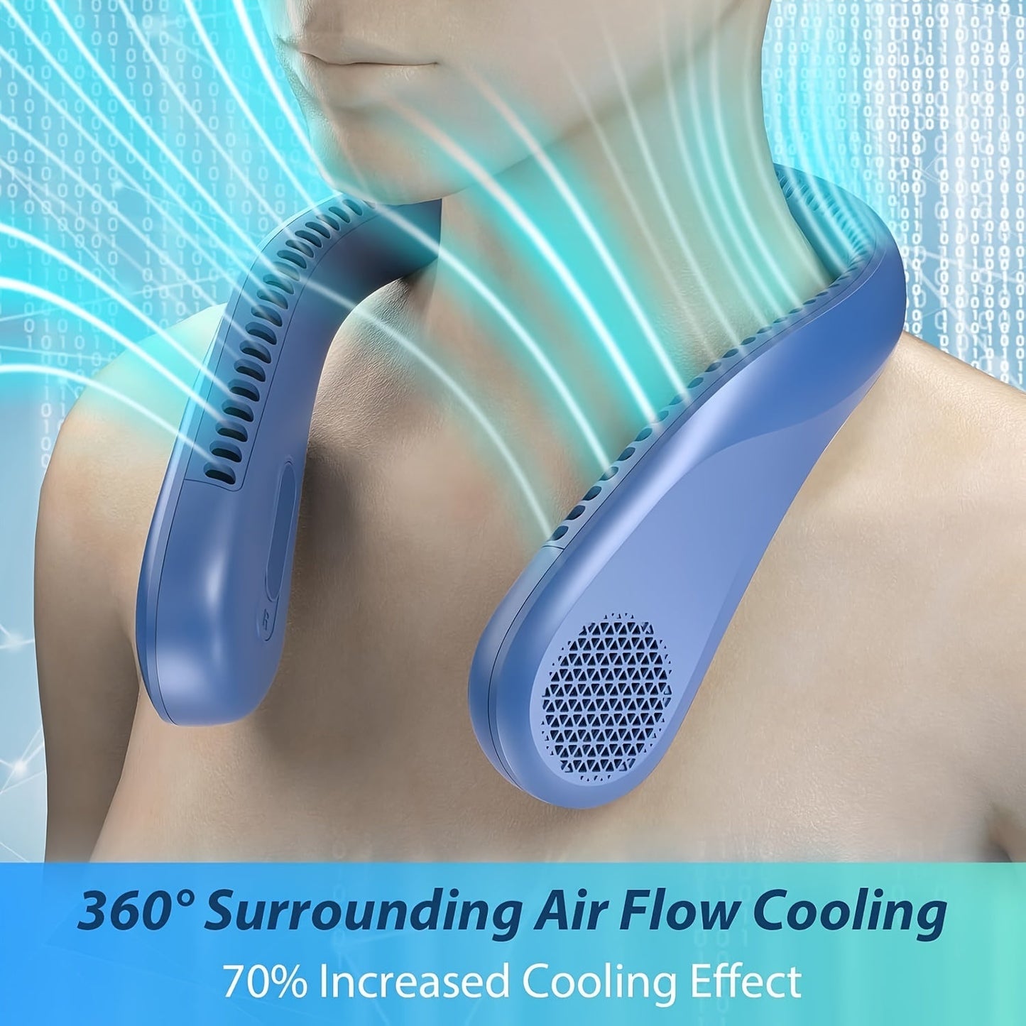 The SWEETFULL Portable Neck Fan is a convenient and versatile cooling solution. It is USB rechargeable and has a bladeless design for a quieter operation. With 3-speed adjustable settings, this fan provides powerful cooling wherever you go. Its ergonomic