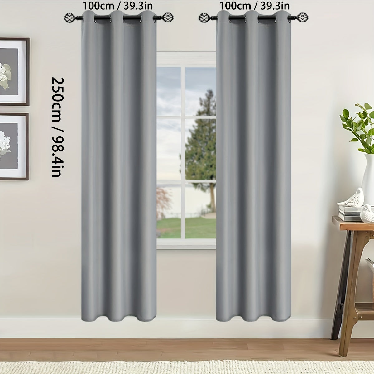 Two-Pack of Modern Blackout Curtain Panels: Keep out the sun with these thermal insulated curtains featuring a twill weave, grommet top design. Made of 100% polyester, these un-corded panels are perfect for the living room, bedroom, or any other room in