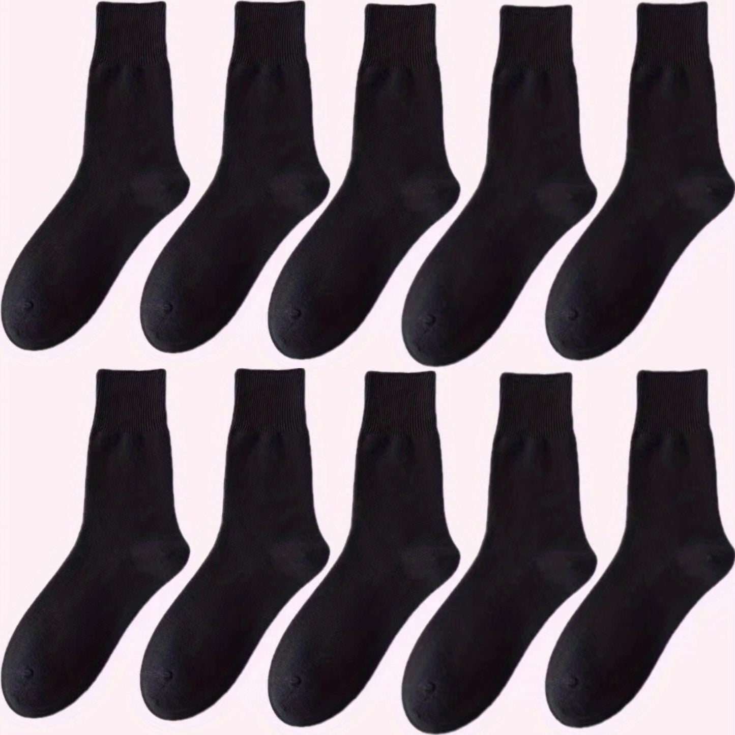 5 pairs of breathable, comfortable plus-size socks for men, designed for wider feet.