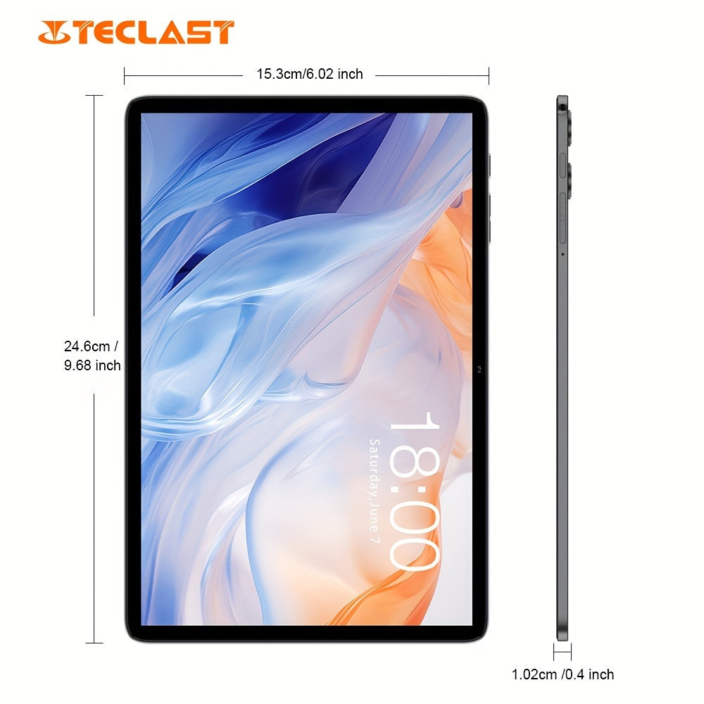 New Teclast P30T Tablet with Android 15, 10.1-inch IPS Display, 4GB+8GB RAM 128GB ROM, 1TB TF Card Extension, Unisoc T606 CPU, 6000mAh Battery, WiFi6, Keyboard, Case, Charging Kit, Tablet