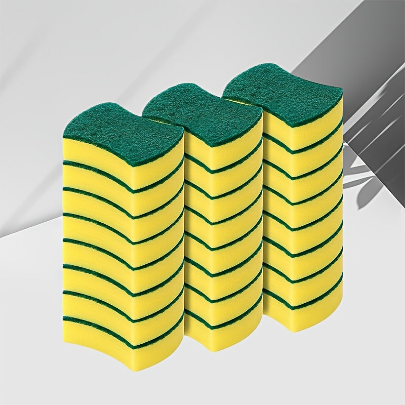 Get a 10/12/24 Pack of Multi-Purpose Cleaning Sponges with Dual-Sided Scrub Pads. These Home Cleaning Essentials are Scratch-Free and Ideal for the Kitchen, Living Room, Outdoor, Floor, and Furniture. Super Absorbent and Durable - No Electricity Needed!