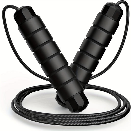 Jump rope with memory foam handle for effective cardio and weight loss training.