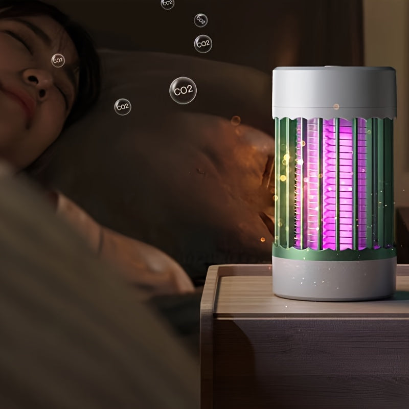 USB-powered bug zapper lamp for indoor use, effective fly and mosquito killer, ideal for home, bedroom, and dorm.