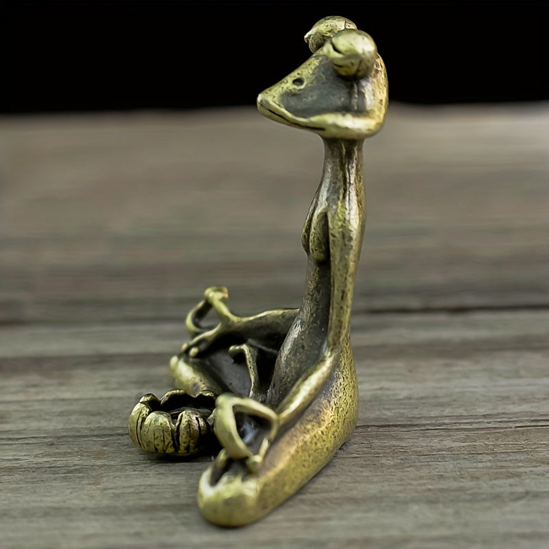 Antique frog incense holder for home decor and meditation, burns sandalwood.