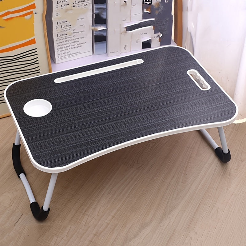 Multifunctional Folding Laptop Desk with Tray, Cup Holder - Ideal for Bed, Sofa, Floor - Durable Aluminum, Various Colors.