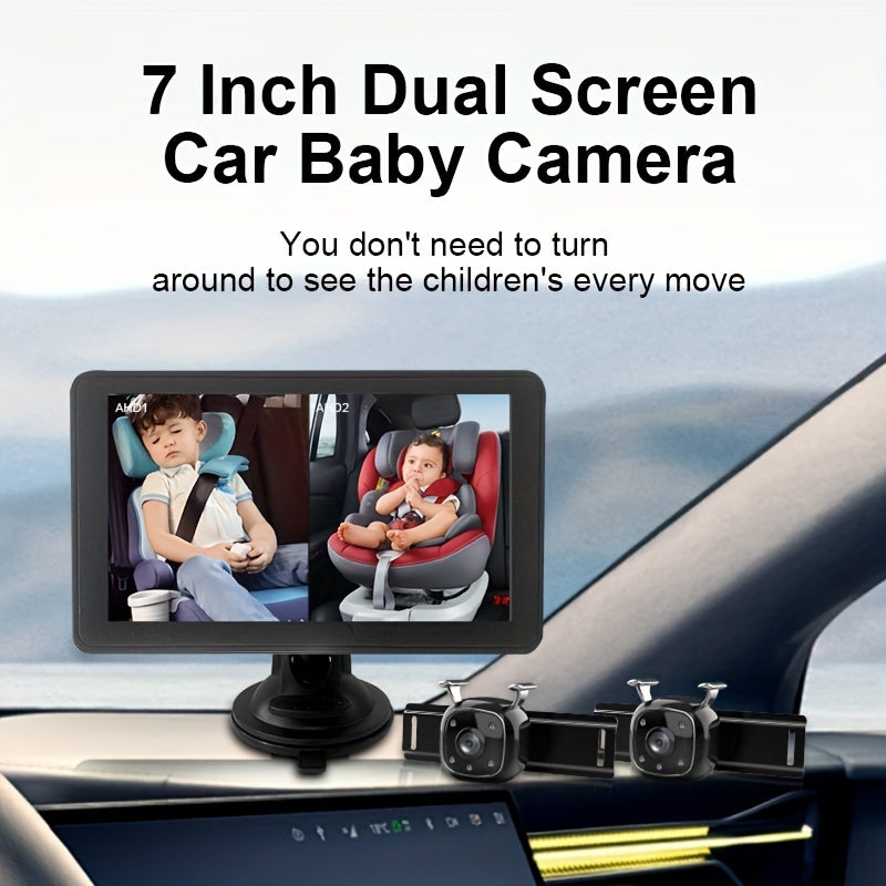 2-Pack of Youngsters Car Cameras for 17.78 cm Single/Dual Screen Display, Easy Installation for Rear-Facing Seat Monitoring