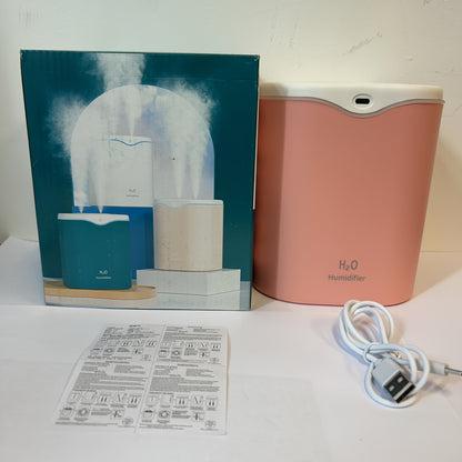 Portable ultrasonic humidifier with USB, dual mist, quiet operation, aromatherapy, 7-color nightlight, auto shut-off for home and travel.