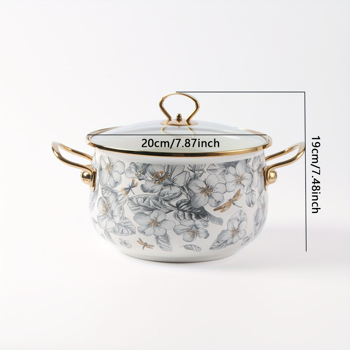 Premium Enamel Soup Pot featuring Dual Handles - Designed for High Temperatures, Spacious for Stewing & Boiling, Compatible with Gas and Electric Stoves, Ideal for Home and Restaurant Use in Kitchens